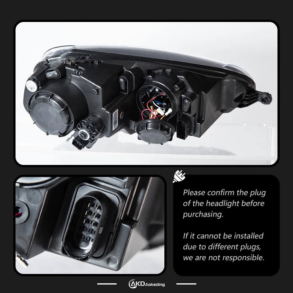 VW Volkswagen Golf MK5 2006-2011 Reflektory LED Soczewka projektora Nowoczesny styl AKD