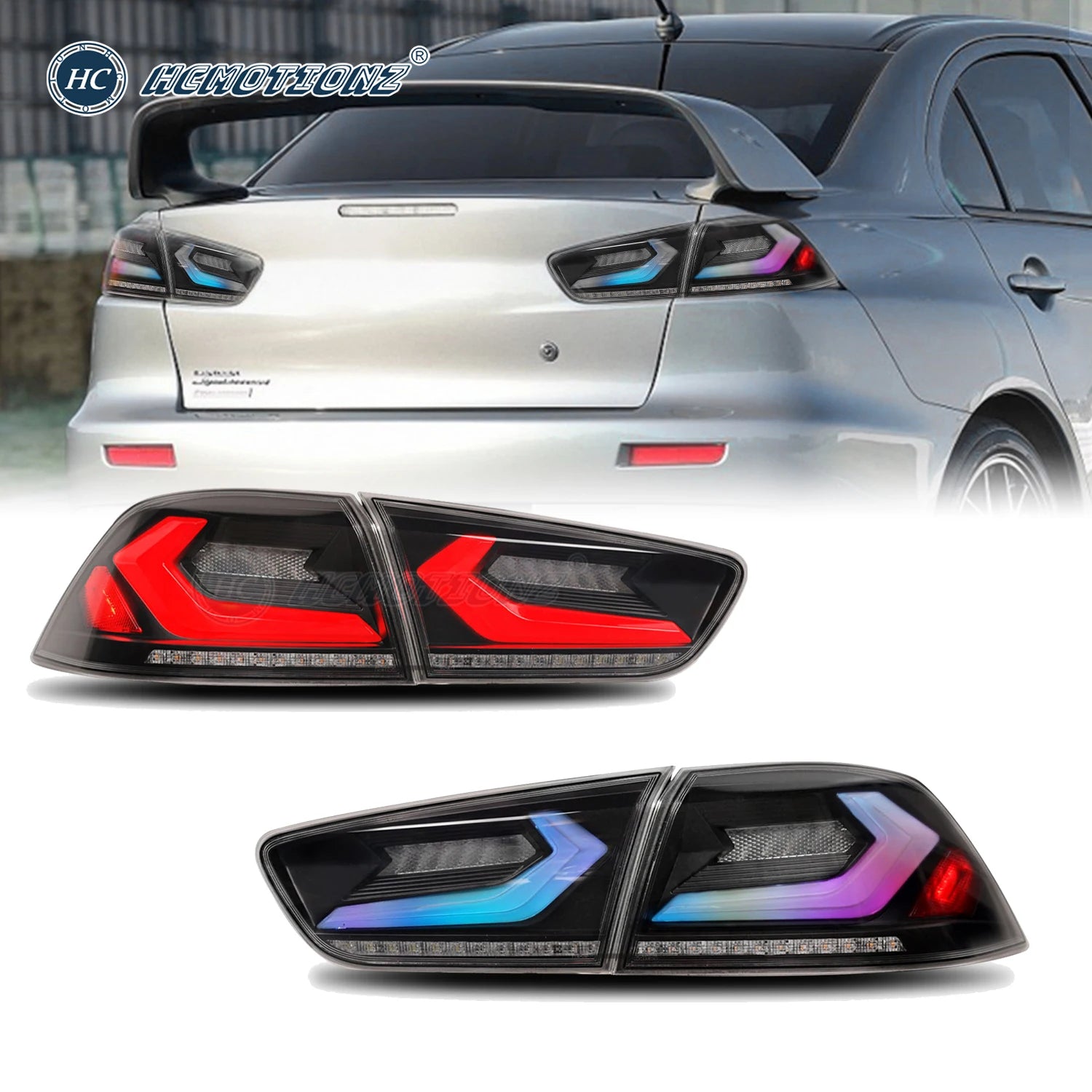 Mitsubishi Lancer Evo X 2007-2018 LED Tail Lights RGB HCMOTIONZ