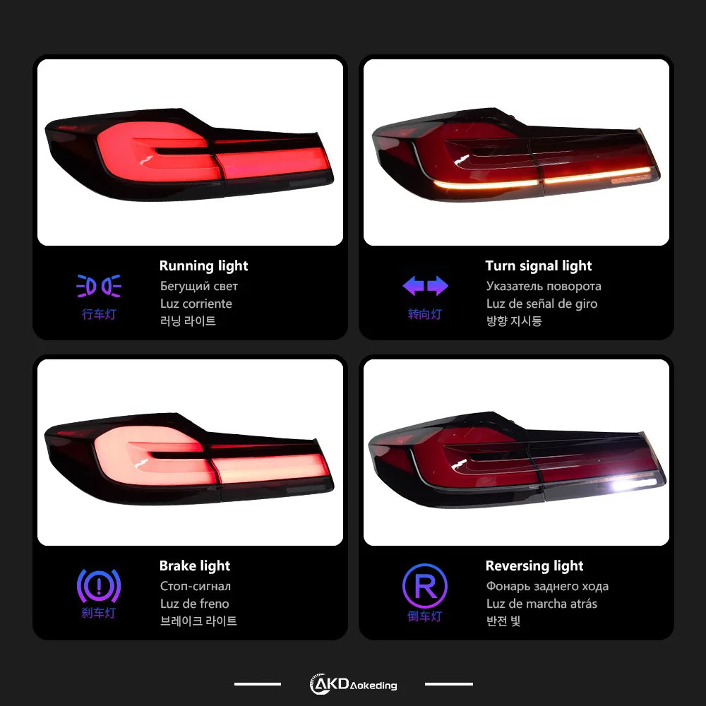 BMW 5 Series M5 F90 G30 G38 2018-2020 Full LED Dynamic Tail Lights AKD