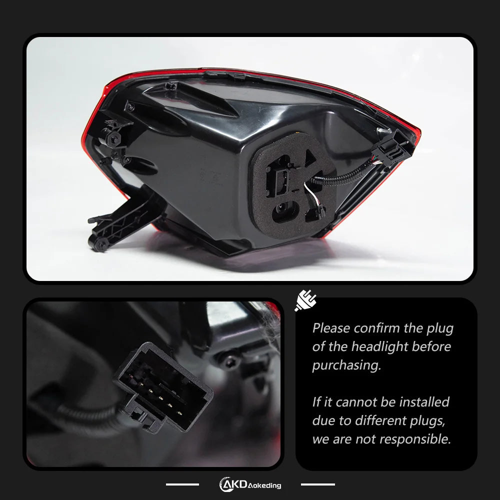 VW Volkswagen Polo MK6 2019-2023 LED Tail Lights Red Smoked AKD