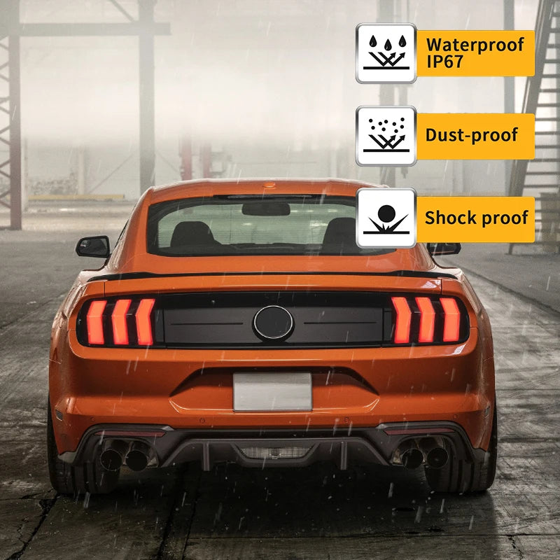 Ford Mustang S550 2015-2023 LED Tail Light S650 Style Sequential Turn Signal VLAND