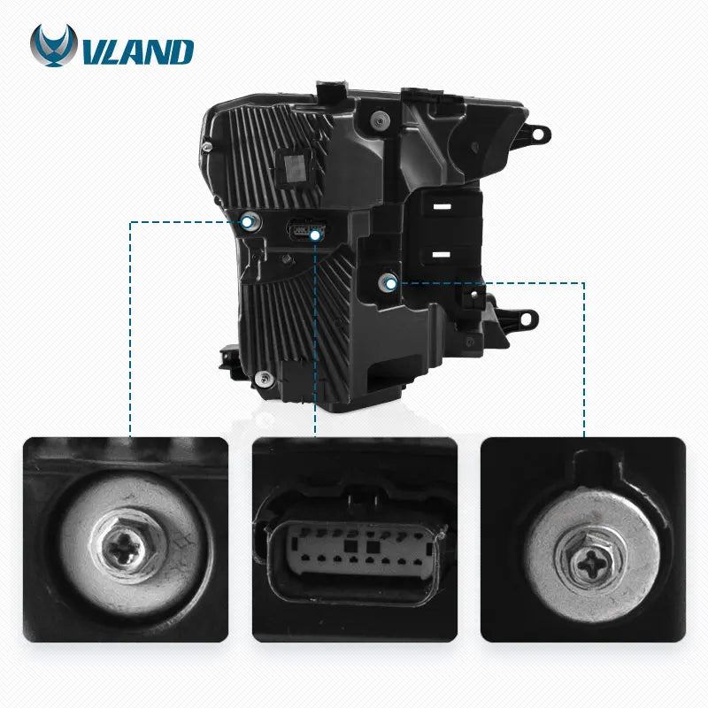 Ford F150 2017-2020 Full LED Headlights Black Chrome VLAND