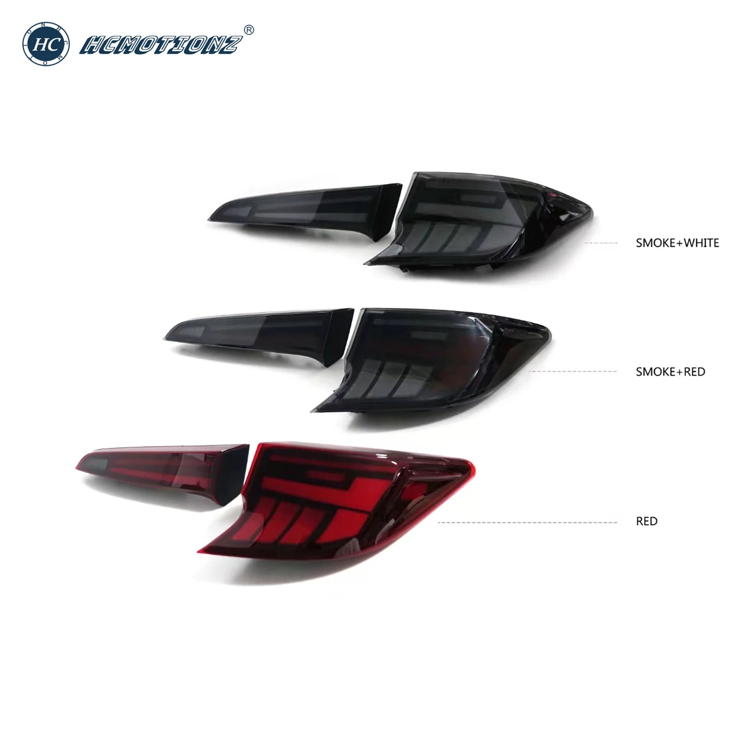 Toyota Corolla Hatchback 2018-2023 LED Tail Lights Red Smoked White HCMOTIONZ