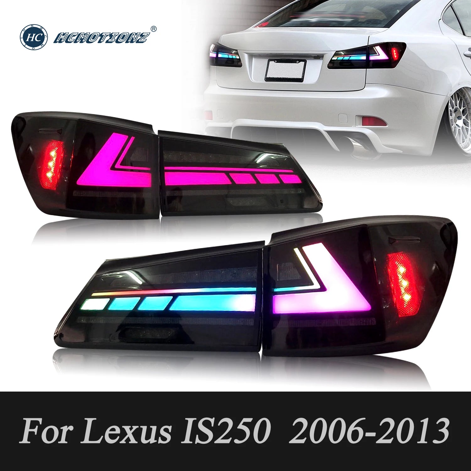 Lexus IS IS-F 2006-2013 LED Tail lights RGB HCMOTIONZ