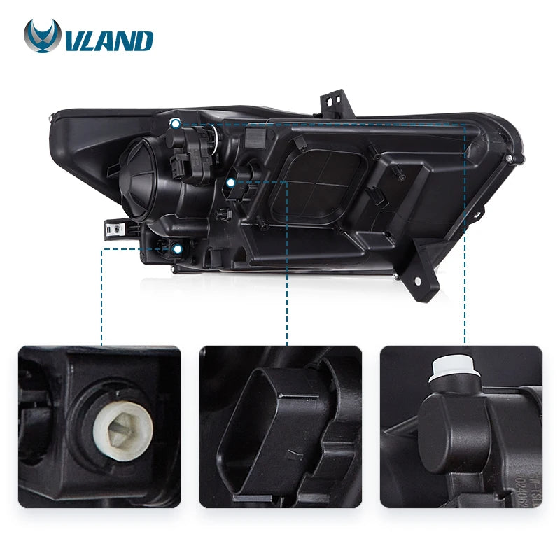 Ford Mustang VI S550 2015-2017 Headlights LED DRL Projector Lens VLAND