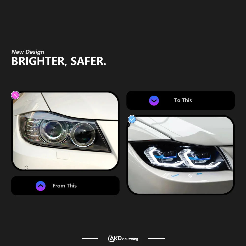 BMW 3 Series E90 E91 2005-2012 LED Laser style Headlights set AKD