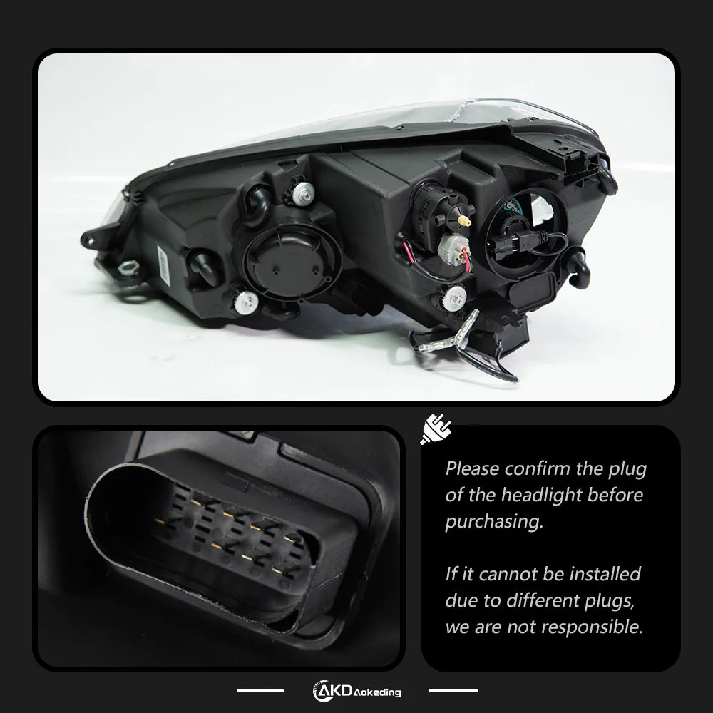 VW Volkswagen Golf MK7 2013-2016 LED Headlights Projector Lens Modern Style AKD