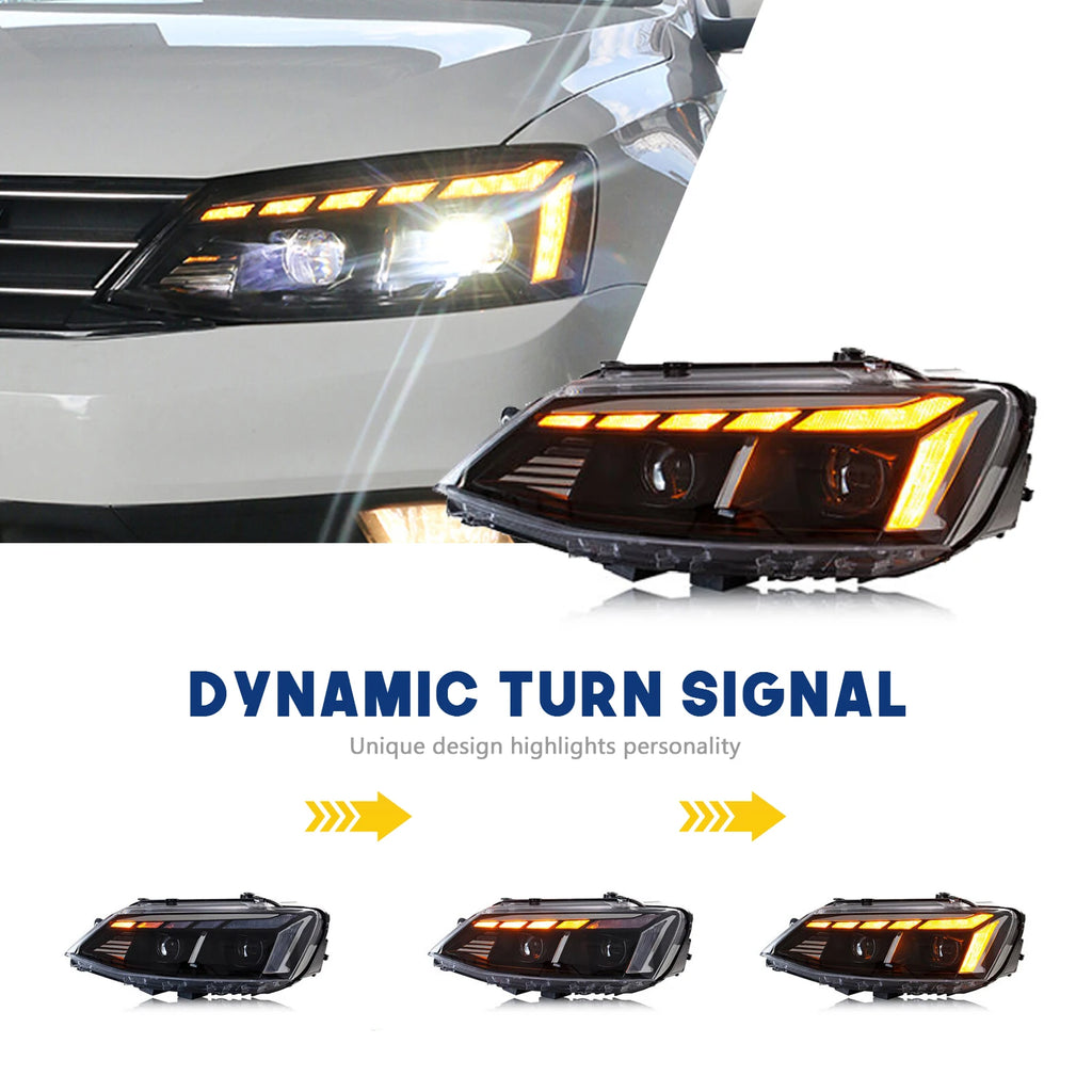 VW Volkswagen Jetta MK6 2012-2018 LED Headlights Red Demon Eyes HCMOTIONZ