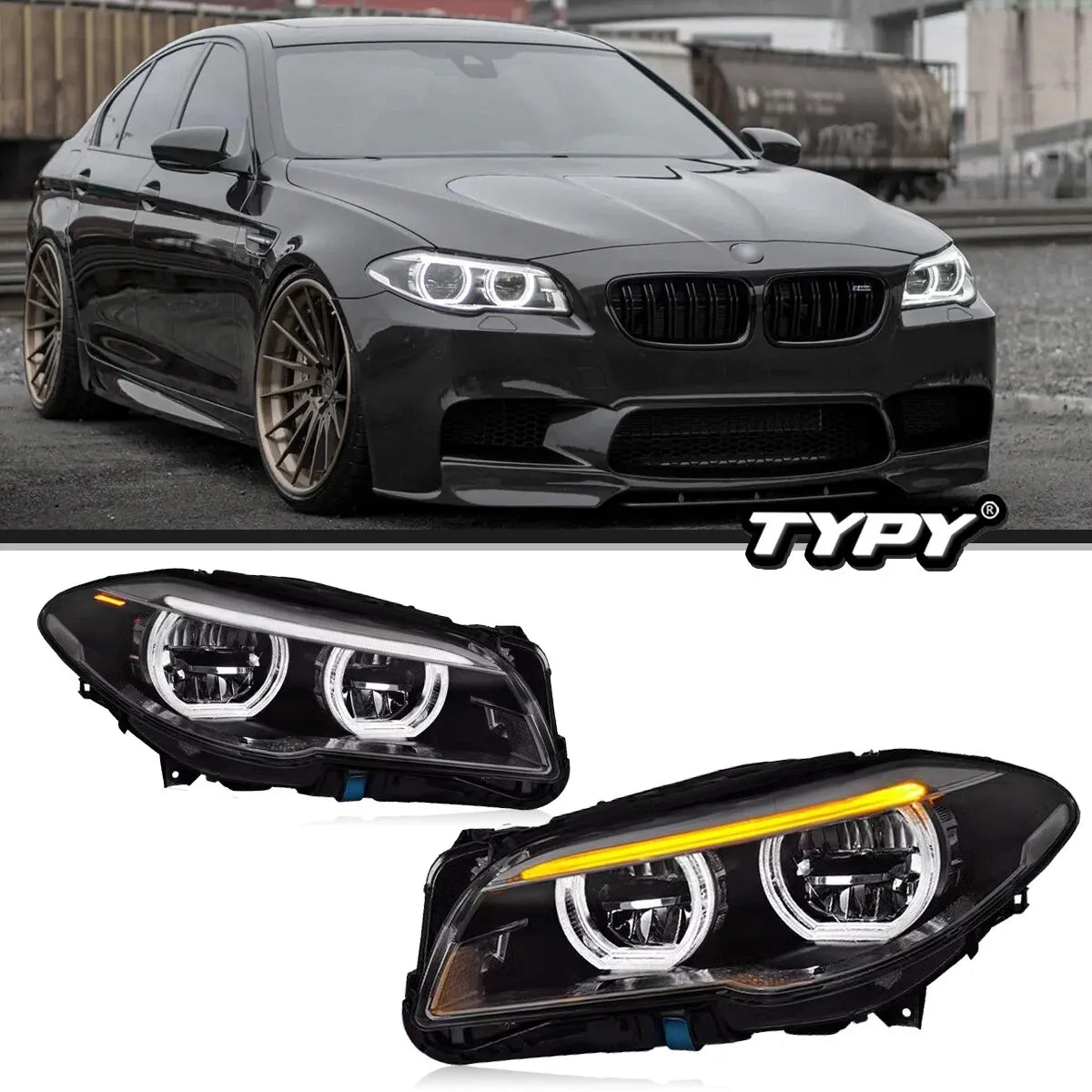 BMW 5 series F10 2010-2013 LED Headlights Dynamic Turn Signals TYPY