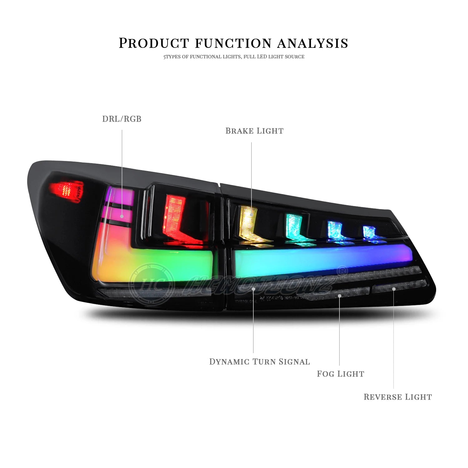 Lexus IS IS-F 2006-2013 LED Tail Lights RGB HCMOTIONZ