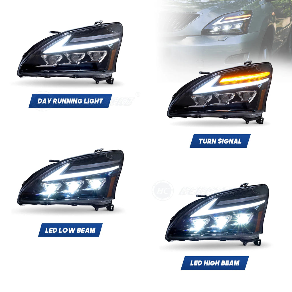 Lexus RX Series 2nd Gen 2003-2009 Full LED Headlights set HCMOTIONZ