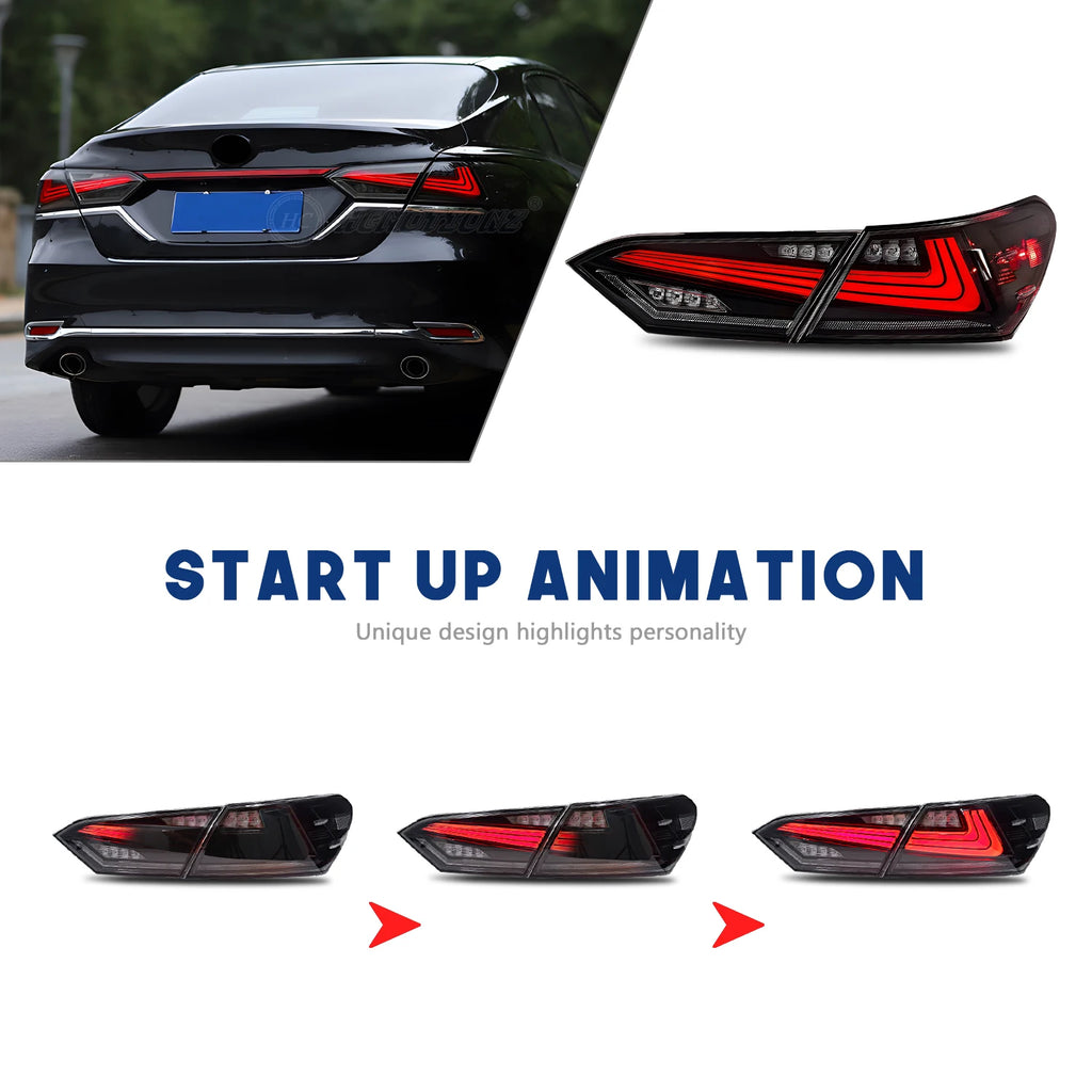 Toyota Camry 2018-2021 LED Tail Lights Smoked HCMOTIONZ