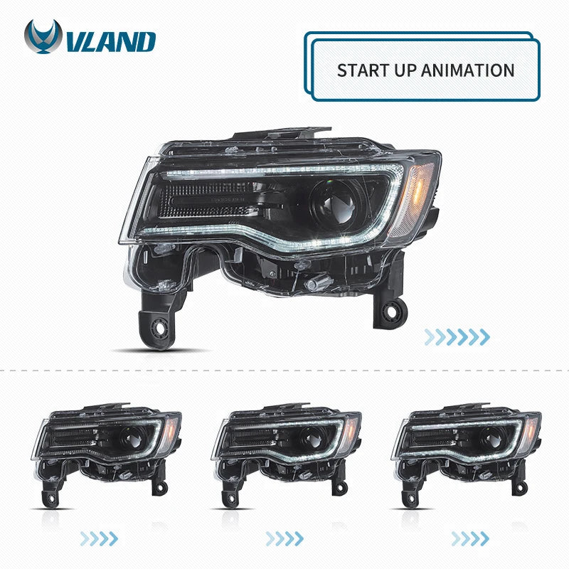Jeep Grand Cherokee WK2 2014-2021 4th Gen Full LED Headlights VLAND