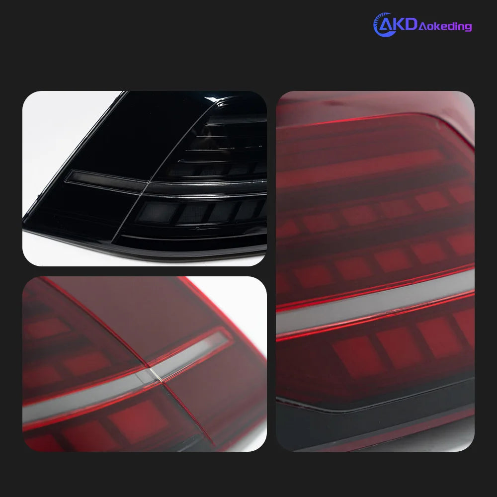 VW Volkswagen Golf MK7 MK7.5 2013-2020 LED Tail lights modern style Red Smoked AKD