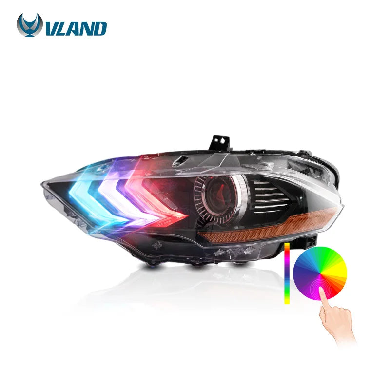 Ford Mustang VI S550 2018- up LED Headlights RGB Dynamic Turn Signal VLAND