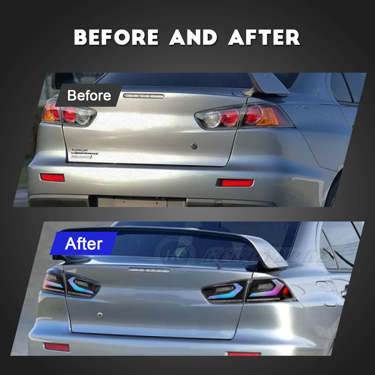 Mitsubishi Lancer Evo X 2007-2018 LED Tail Lights RGB HCMOTIONZ