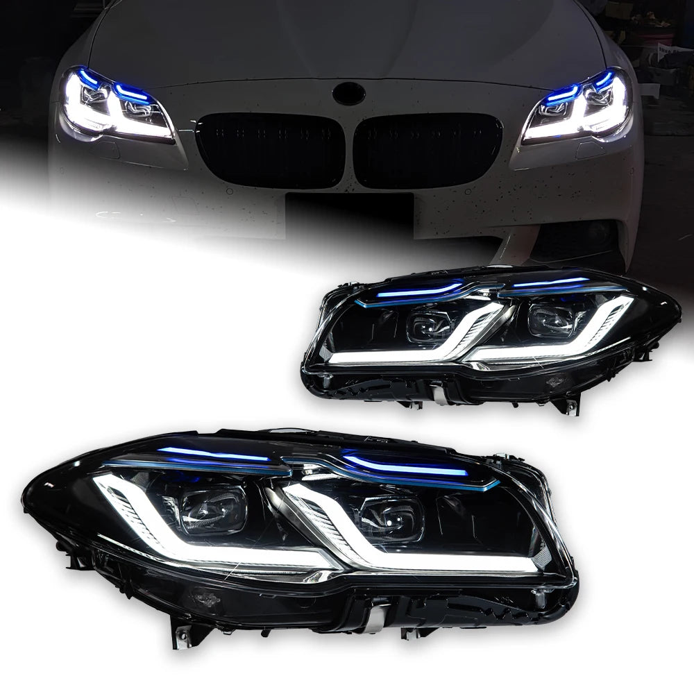 BMW 5 Series F10 F11 2010-2017 LED Headlights X5 Style Projector Lens AKD