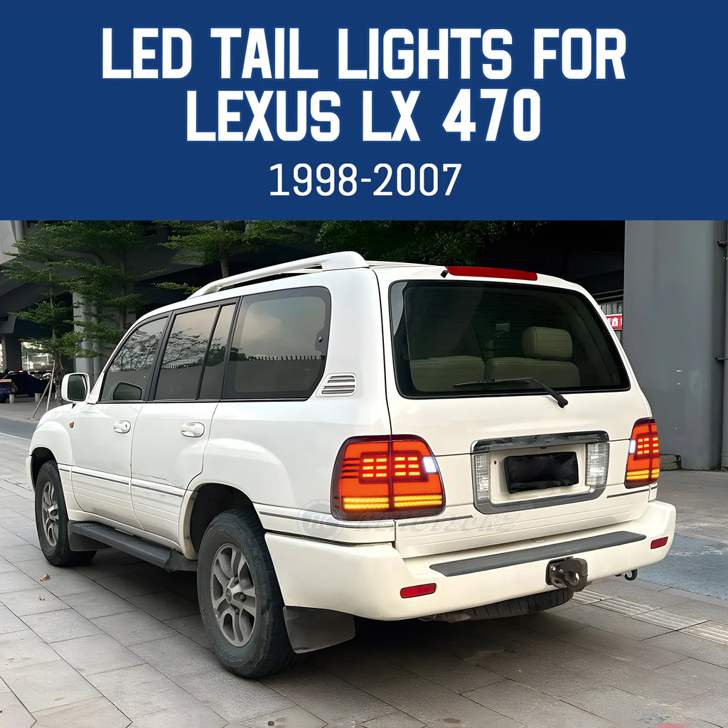 Lexus LX series 2nd Gen 1998-2007 LED Tail lights Red Smoked HCMOTIONZ