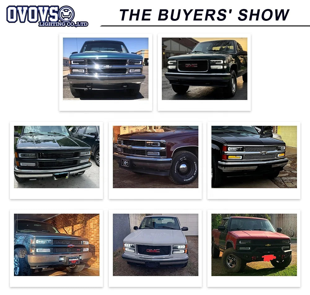 Chevy Chevrolet GMT-400 C/K 1500 2500 3500 1988-1998 LED Headlights + Turn Signal OVOVS