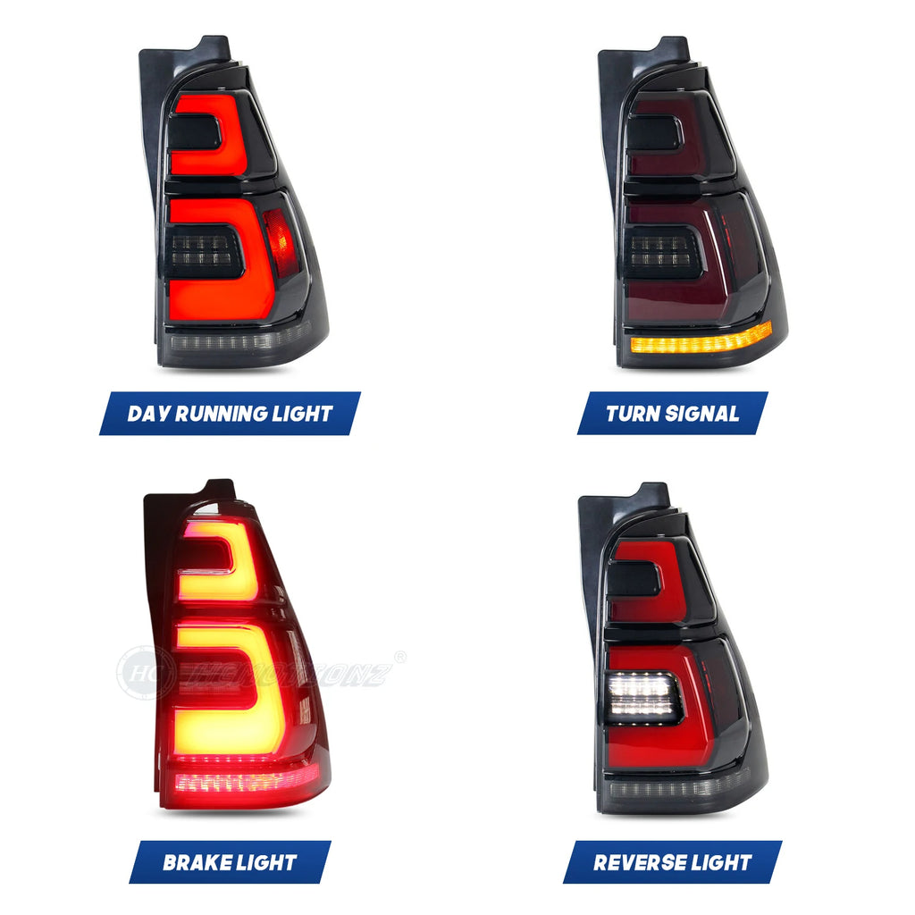 Toyota 4Runner 4th gen 2003-2009 LED Tail lights Smoked Red HCMOTIONZ
