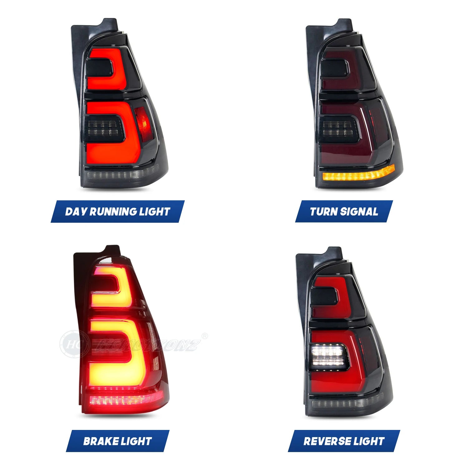 Toyota 4Runner 4th gen 2003-2009 LED Tail lights Smoked Red HCMOTIONZ
