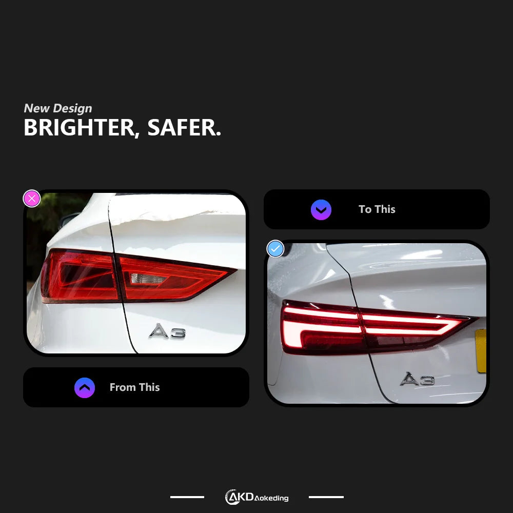 Audi A3 S3 RS3 8V 2013-2019 LED Tail lights AKD