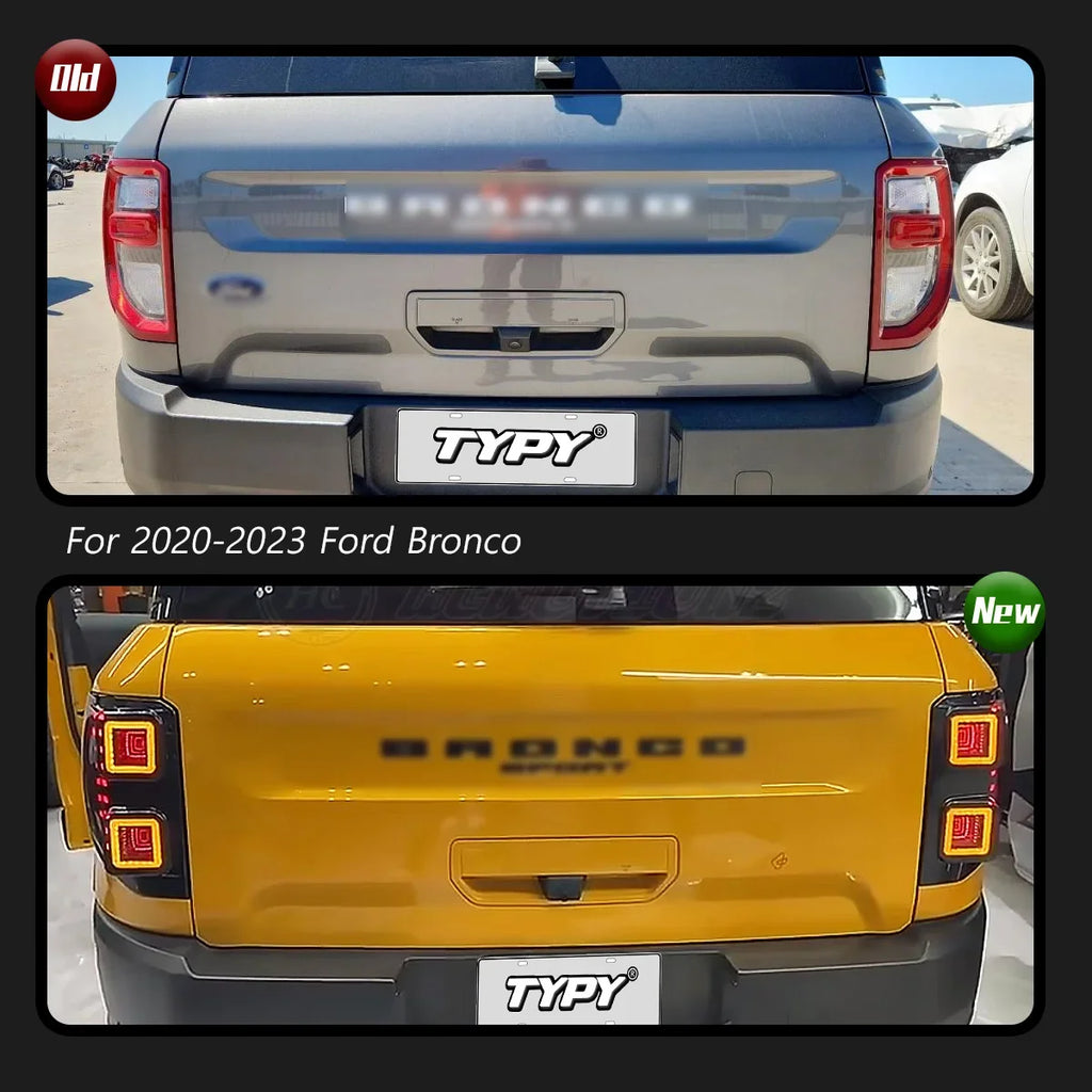 Ford Bronco Sport LED Tail Lights Sequential Turn Signals Smoked TYPY