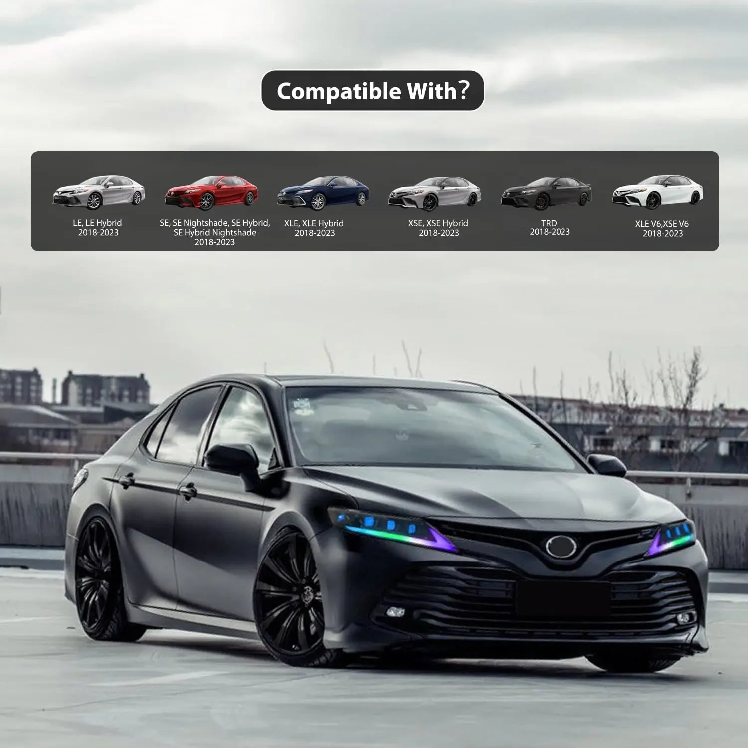 Toyota Camry 8th 2018-2023 RGB Headlight DRL Sequential Turn Signal TYPY