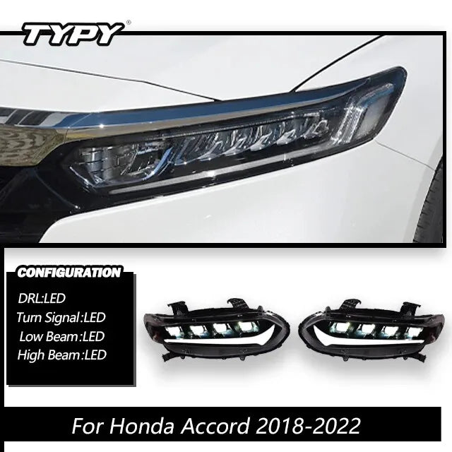 Honda Accord 2018-2022 LED RGB Projector Headlights Demon Eye TYPY