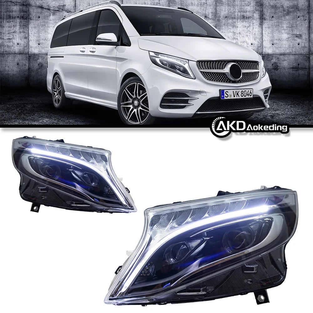 Mercedes-Benz V Class Vito W447 2013-2019 LED Headlights Dynamic Turn Signal AKD