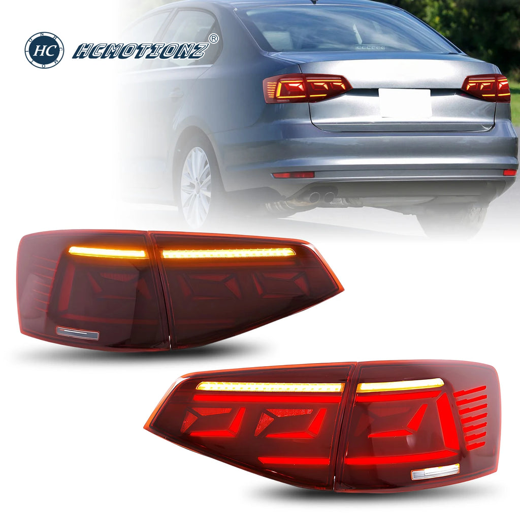 VW Volkswagen Jetta MK6 2015-2018 LED Tail Lights Smoked Red HCMOTIONZ