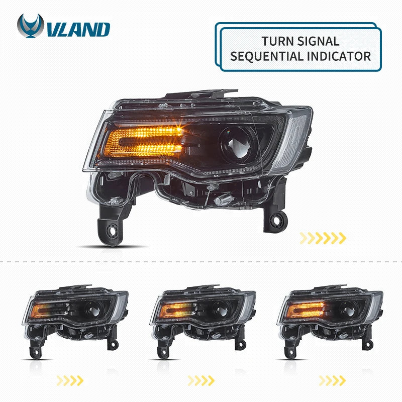 Jeep Grand Cherokee WK2 2014-2021 4th Gen Full LED Headlights VLAND