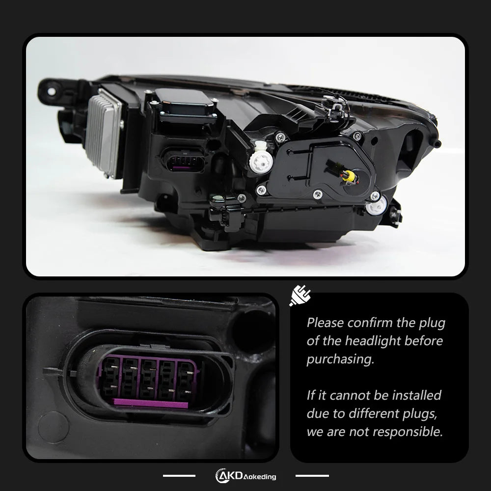 VW Volkswagen Passat B8 2016-2019 LED Headlights Dynamic Turn Signal AKD