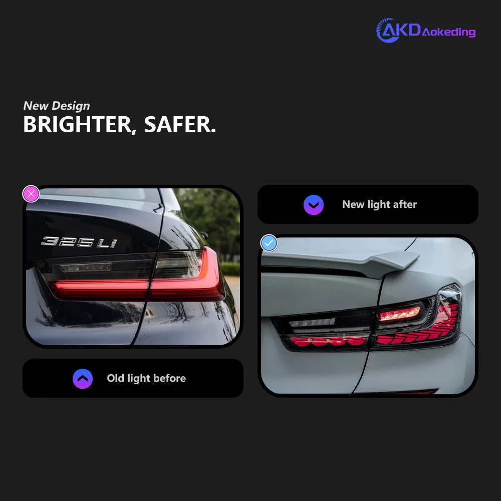 BMW serii 3 G20 G28 2019-2023 Lampy tylne LED, ulepszone tylne światła AKD