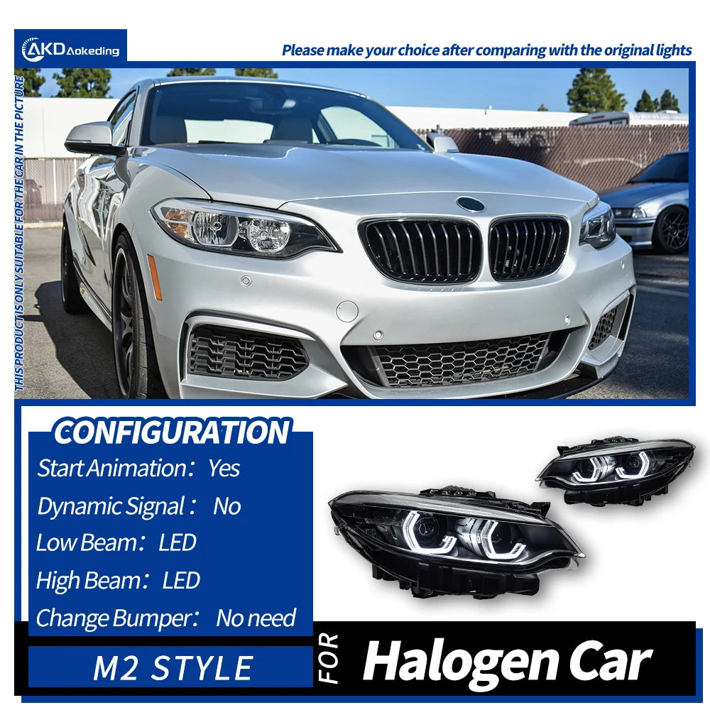 BMW 1 series F22 F23 F87 M2 2012-2018 Led Headlight Projector Lens Front Light AKD