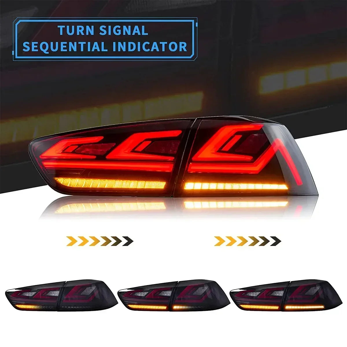 Mitsubishi Lancer EVO X 2008-2020 LED Tail light Dynamic Turn Signal TYPY