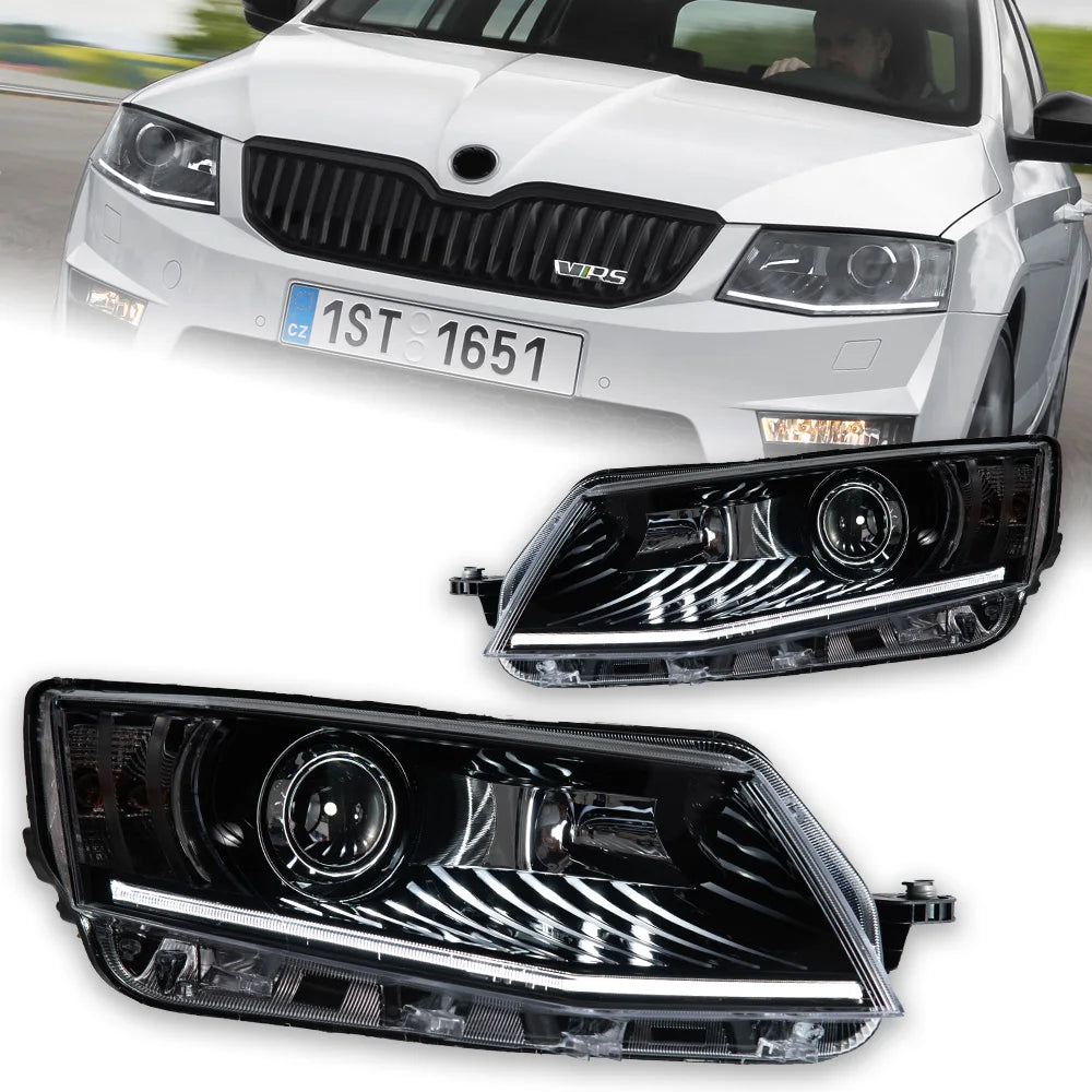 Skoda Octavia 2012-2016 Lampy przednie reflektory LED Komplet AKD