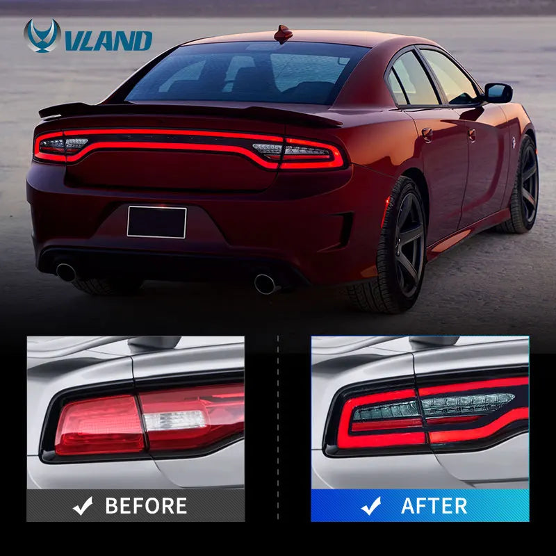 Dodge Charger 7th 2011-2014 Tail Lights Modern Style VLAND