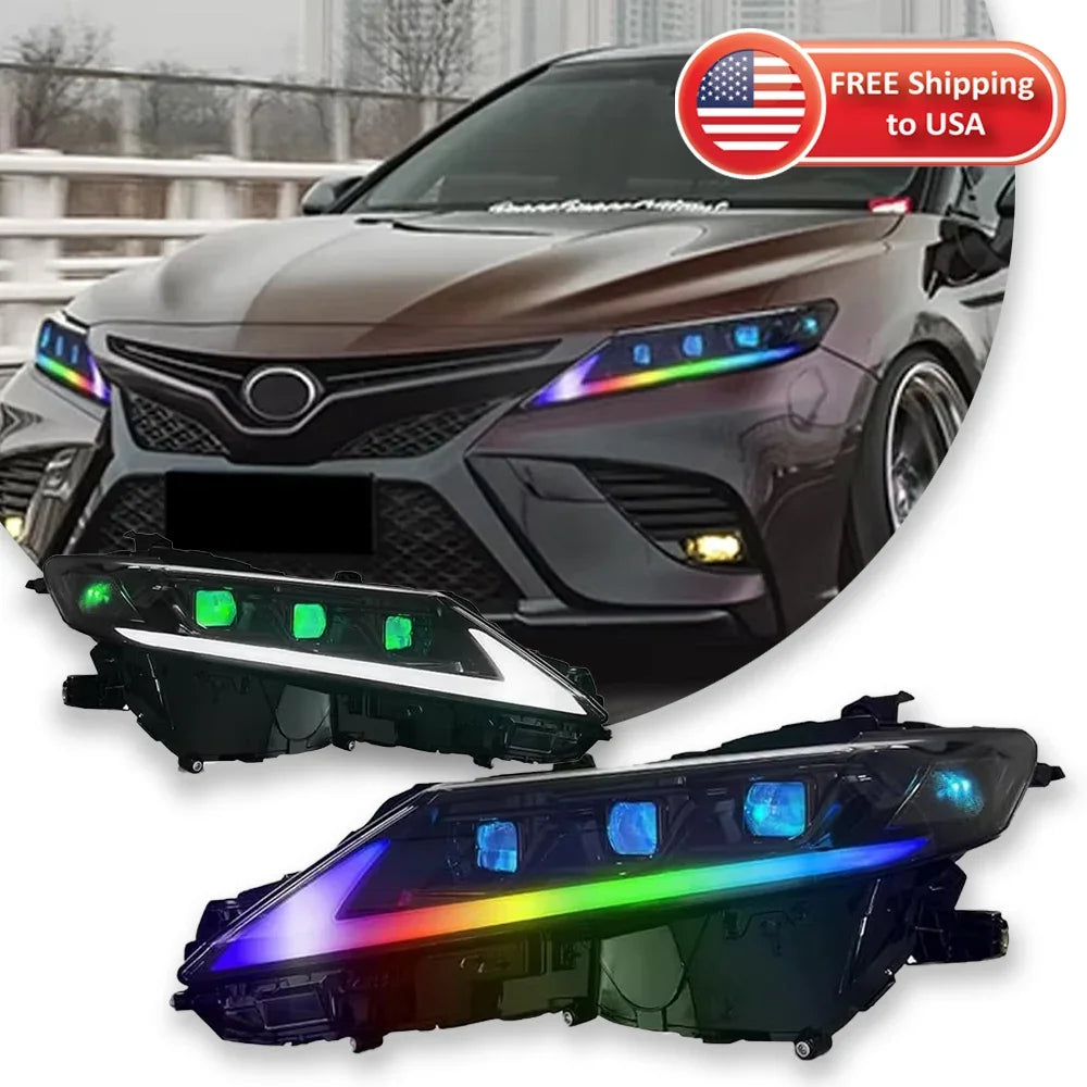 Toyota Camry 8th 2018-2023 RGB Headlight DRL Sequential Turn Signal TYPY
