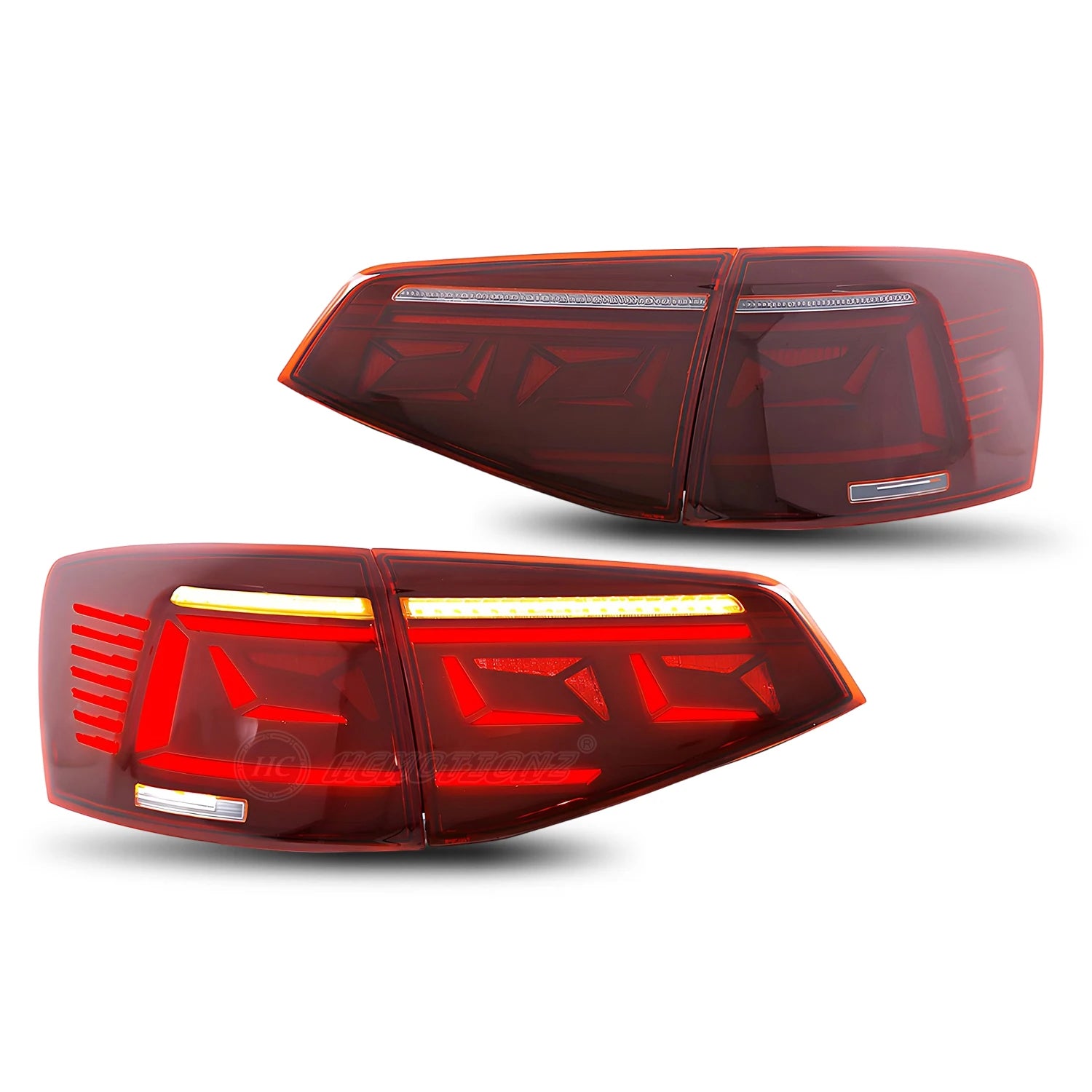 VW Volkswagen Jetta MK6 2015-2018 LED Tail Lights Smoked Red HCMOTIONZ