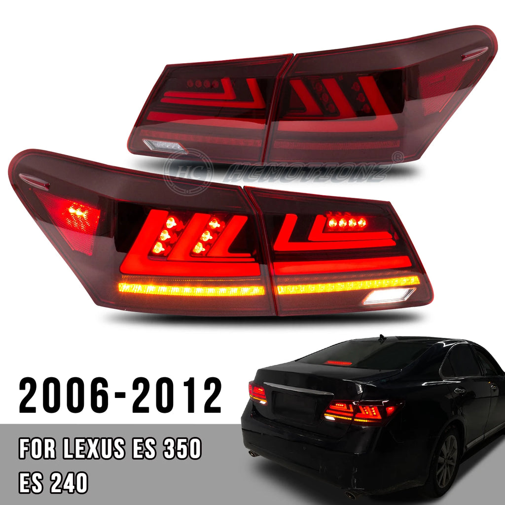 Lexus ES 5th Gen 2006-2012 LED Tail lights Red Smoked HCMOTIONZ