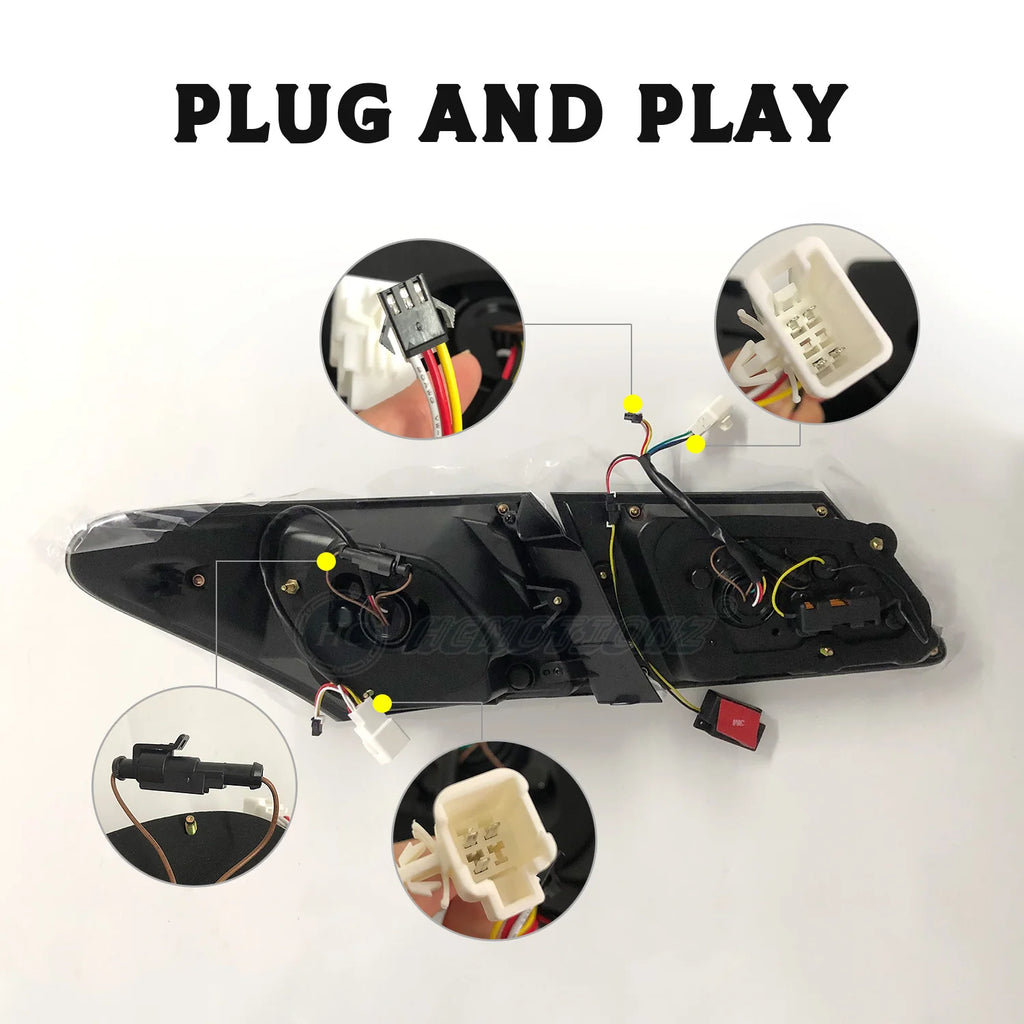 Lexus ES 5th Gen 2006-2012 LED Tail lights Red Smoked HCMOTIONZ