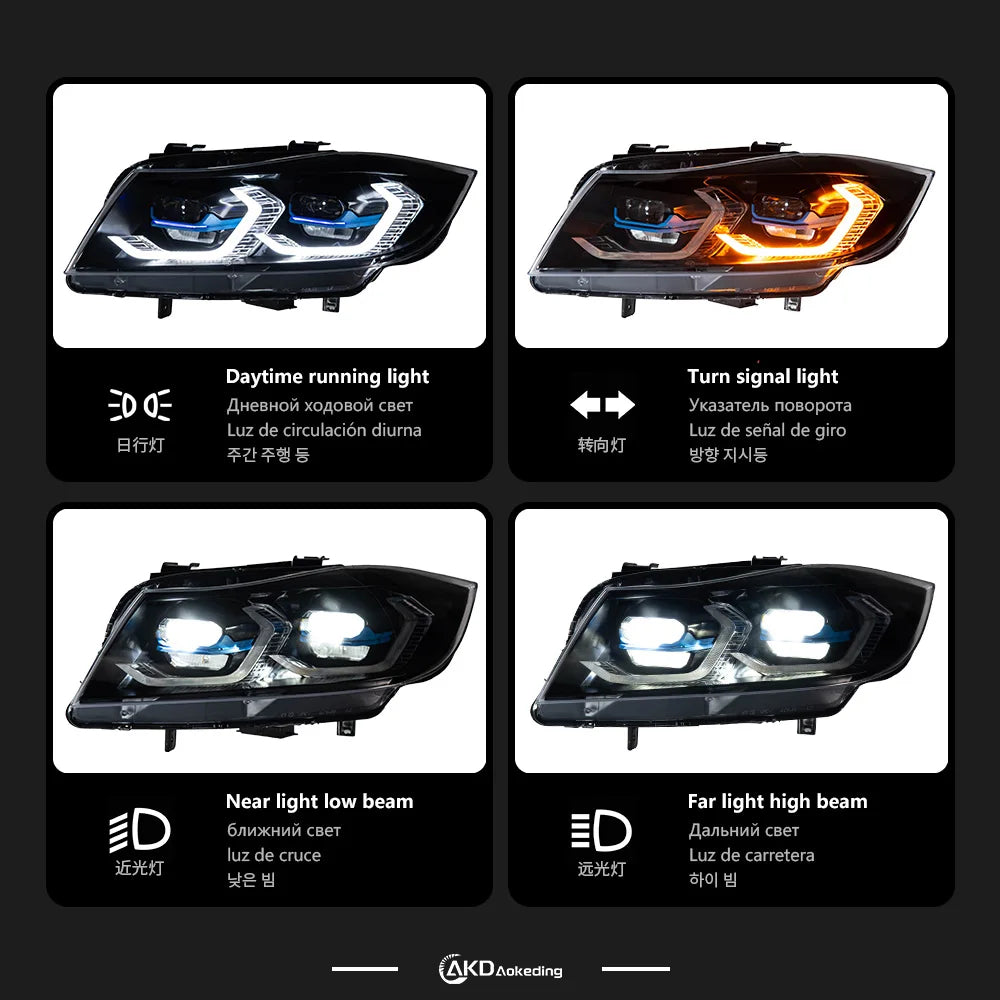 BMW Seria 3 E90 E91 2005-2012 Zestaw reflektorów LED Laser w stylu AKD