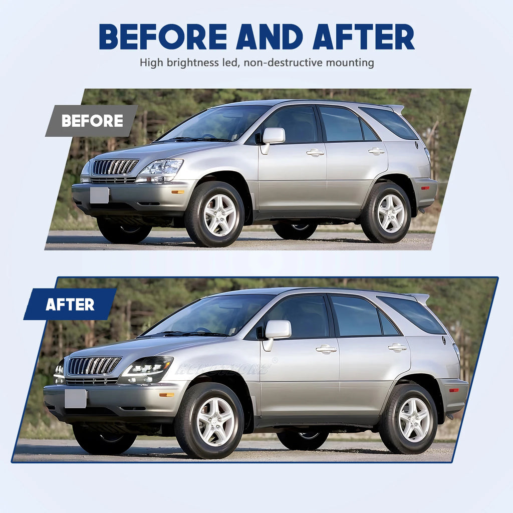 Lexus RX series 1st Gen 1998-2002 Full LED Headlights set HCMOTIONZ