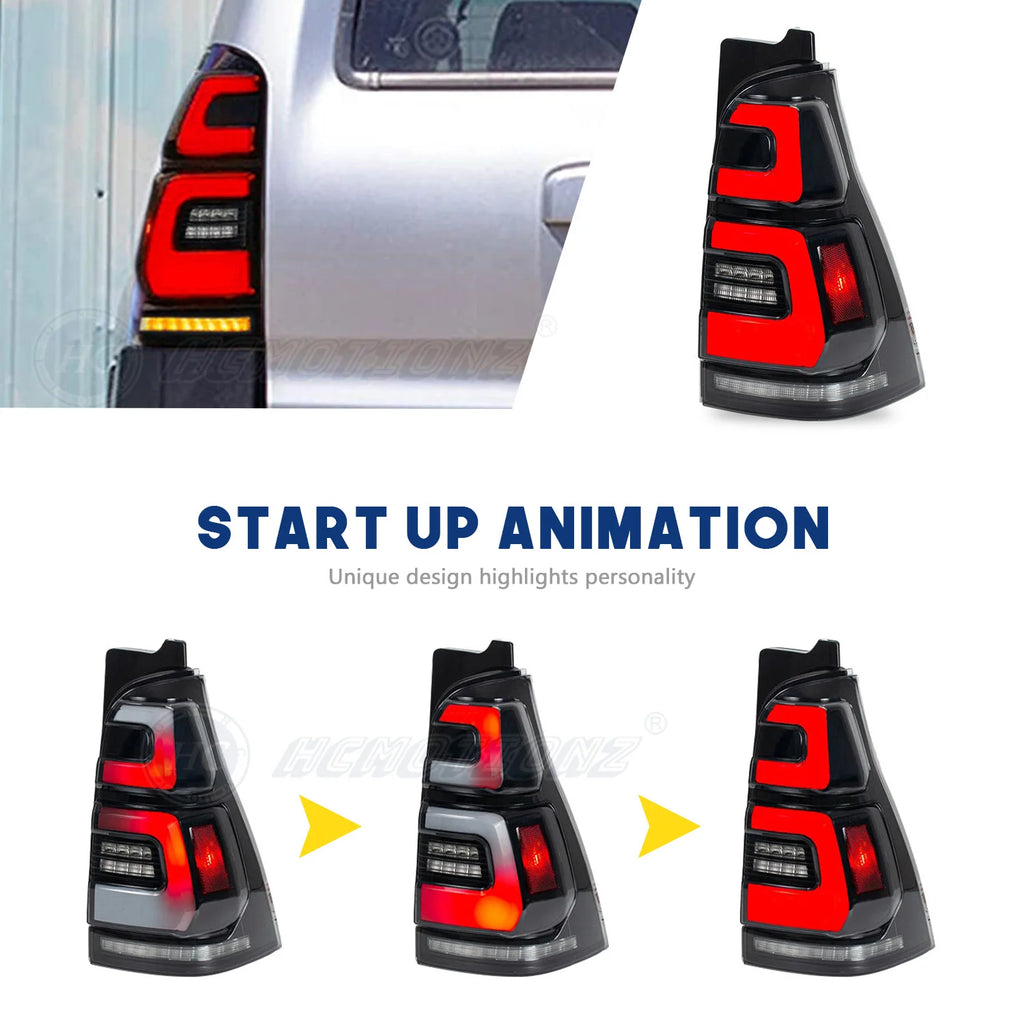 Toyota 4Runner 4th gen 2003-2009 LED Tail lights Smoked Red HCMOTIONZ