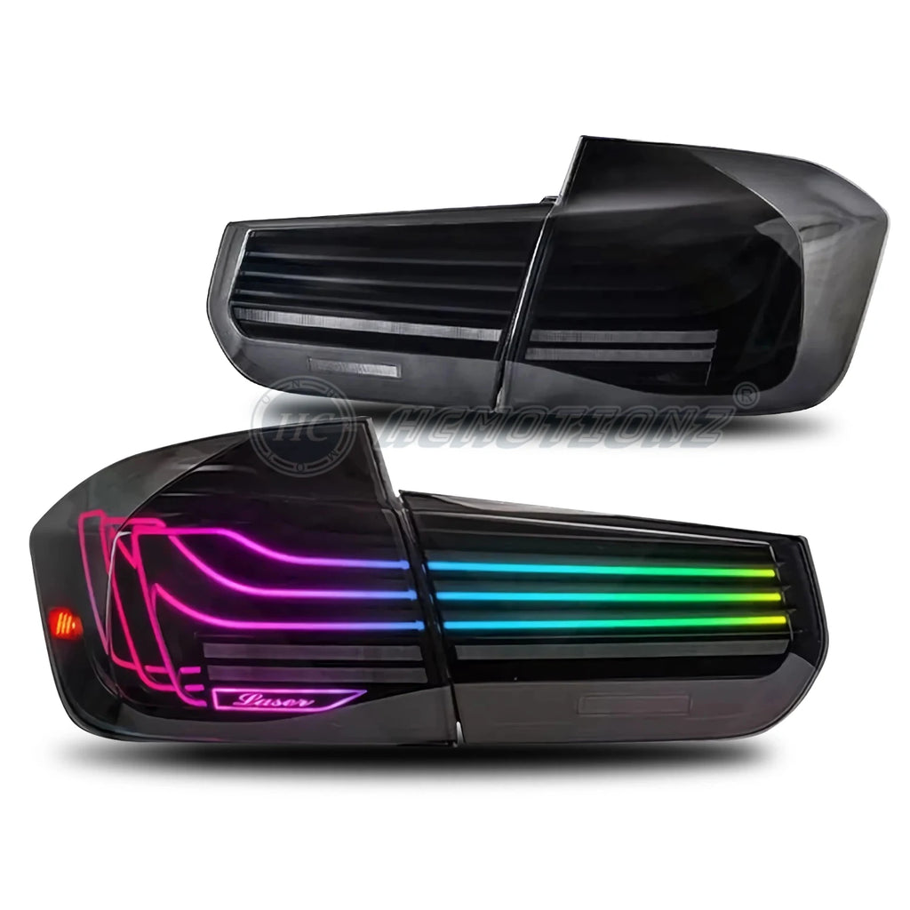 BMW 3 Series F30 F80 2012-2018 LED RGB Tail lights Smoked Laser style HCMOTIONZ