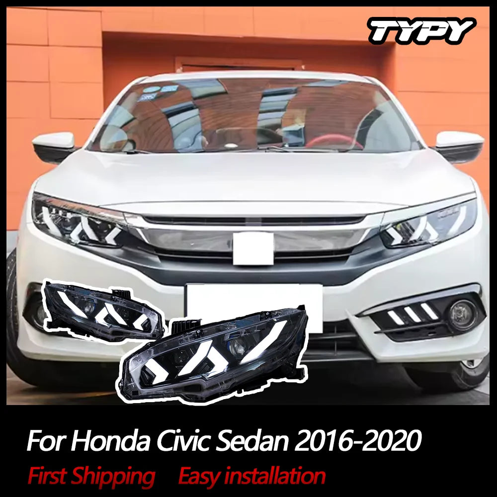 Honda Civic 2016-2021 Full LED Headlights Sequential Turn Signal TYPY