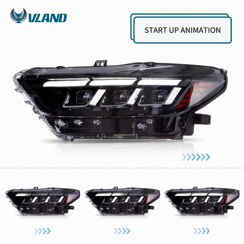 Ford Mustang VI 2015-2017 LED Headlights S650 Style Upgrade VLAND