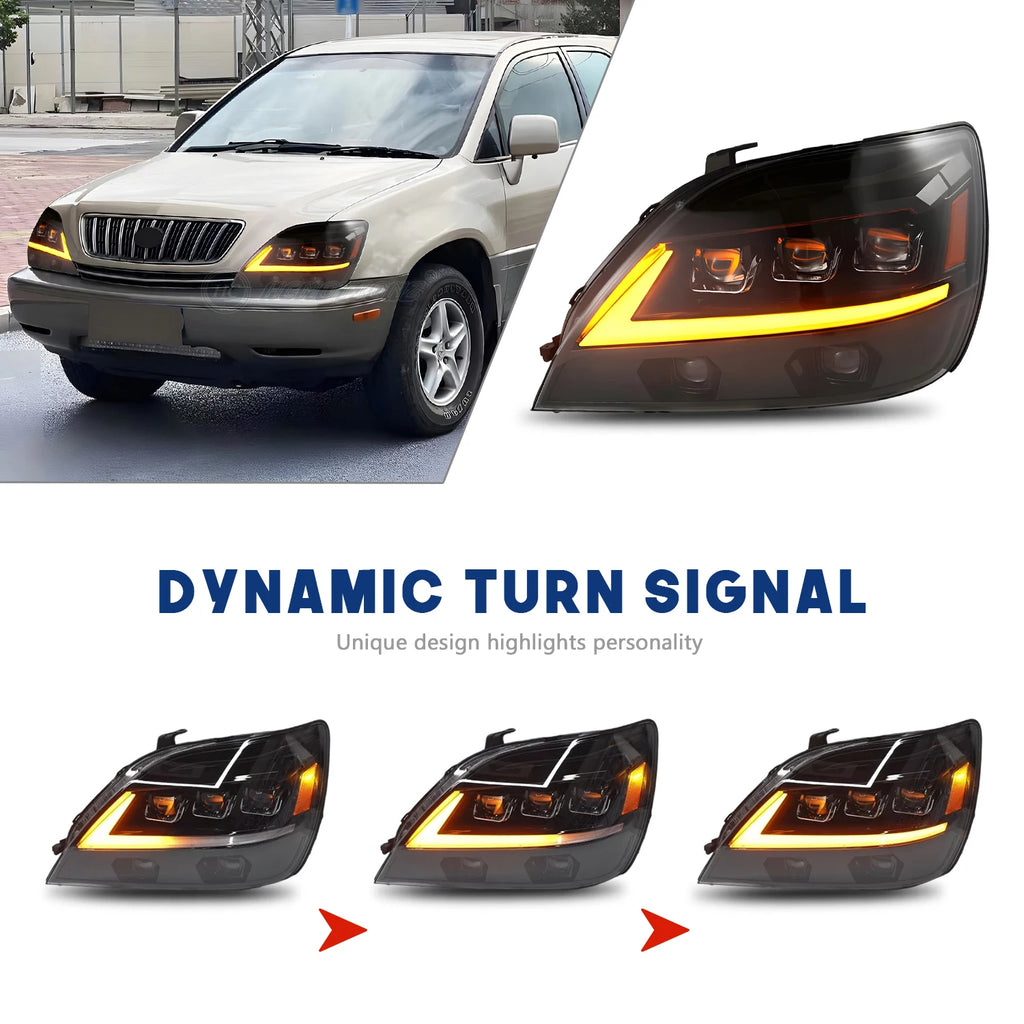Lexus RX series 1st Gen 1998-2002 Full LED Headlights set HCMOTIONZ