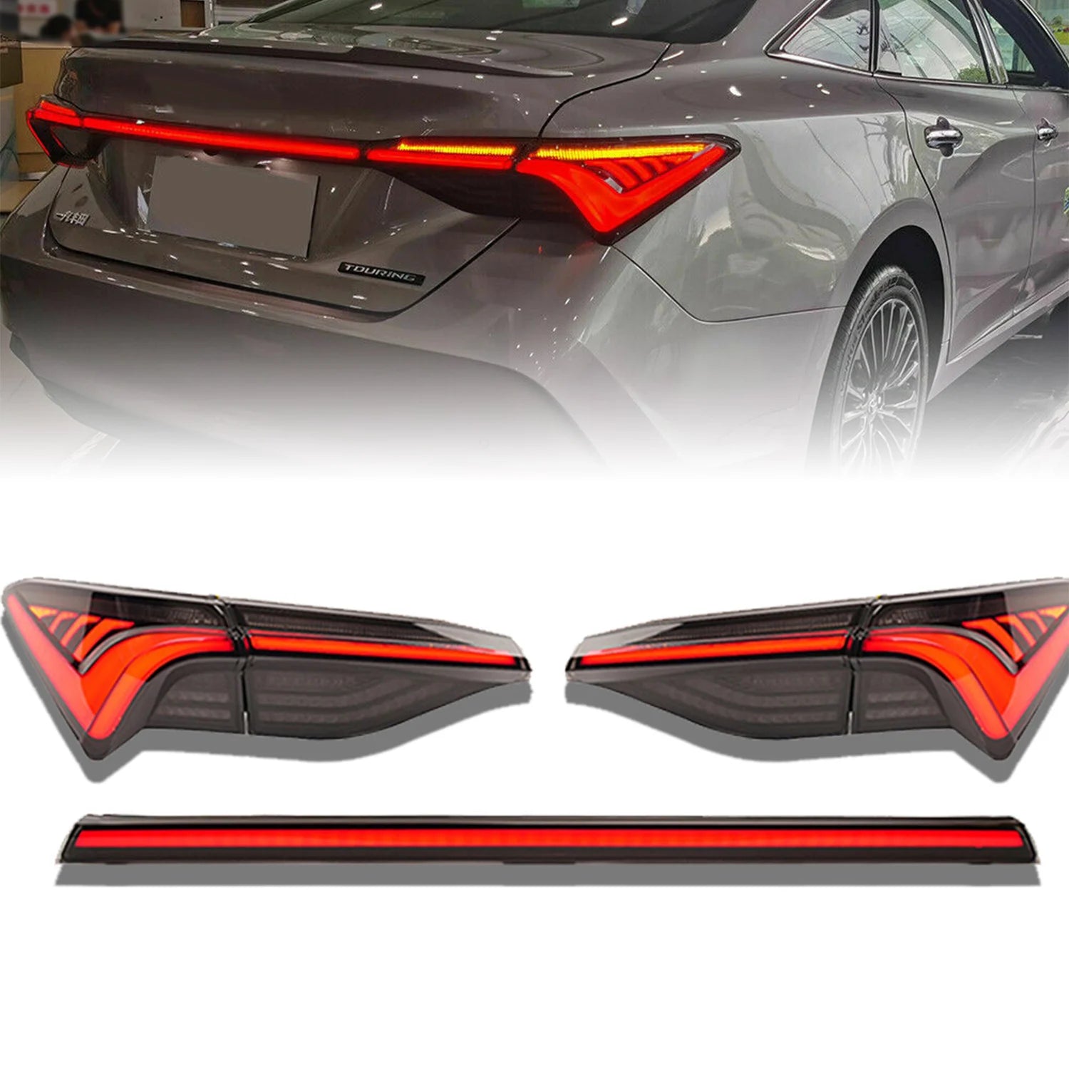 Toyota Avalon 2018-2021 LED Tail lights Red Smoked HCMOTIONZ